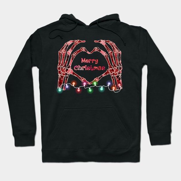 skeleton hand christmas Hoodie by SantinoTaylor